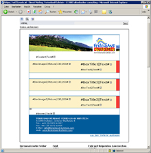 Das Design eines Newsletters ist vorgegeben.